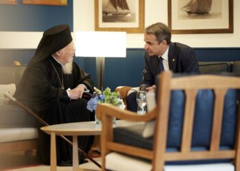 Συνάντηση του Κυριάκου Μητσοτάκη με τον Οικουμενικό Πατριάρχη Βαρθολομαίο