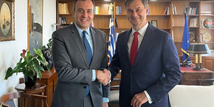 Τελετή παράδοσης-παραλαβής των Υφυπουργών Εξωτερικών Τ. Χατζηβασιλείου και Χ. Θεοχάρη