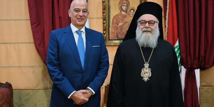 Συνάντηση Ν. Δένδια με τον Πατριάρχη Αντιοχείας Ιωάννη Ί