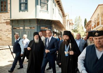 Κυρ. Μητσοτάκης από Άγιο Όρος: “Θέλω να εκφράσω την ευγνωμοσύνη της Πολιτείας και του λαού μας για το τεράστιο έργο που επιτελείται”
