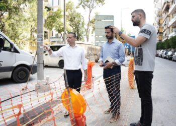 Εργασίες αποκατάστασης πεζοδρομίων στο Δήμο της Αθήνας – Αυτοψία Χ. Δούκα