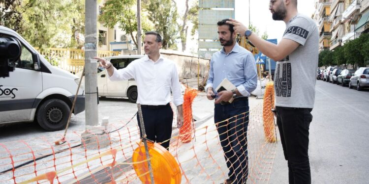 Εργασίες αποκατάστασης πεζοδρομίων στο Δήμο της Αθήνας – Αυτοψία Χ. Δούκα