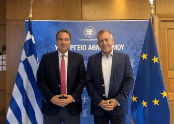 Συνάντηση του Θανάση Παπαθανάση με τον Αν. Υπουργό Αθλητισμού Γιάννη Βρούτση