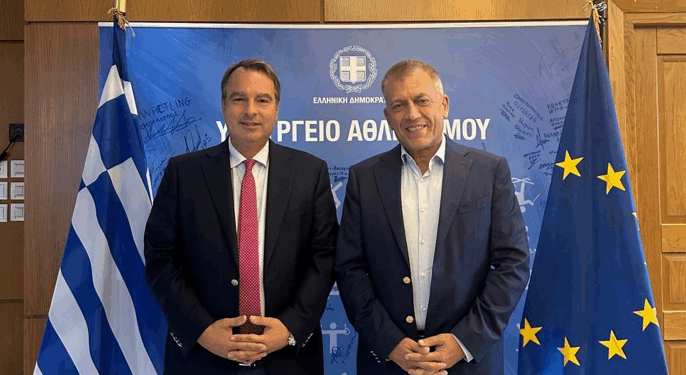 Συνάντηση του Θανάση Παπαθανάση με τον Αν. Υπουργό Αθλητισμού Γιάννη Βρούτση